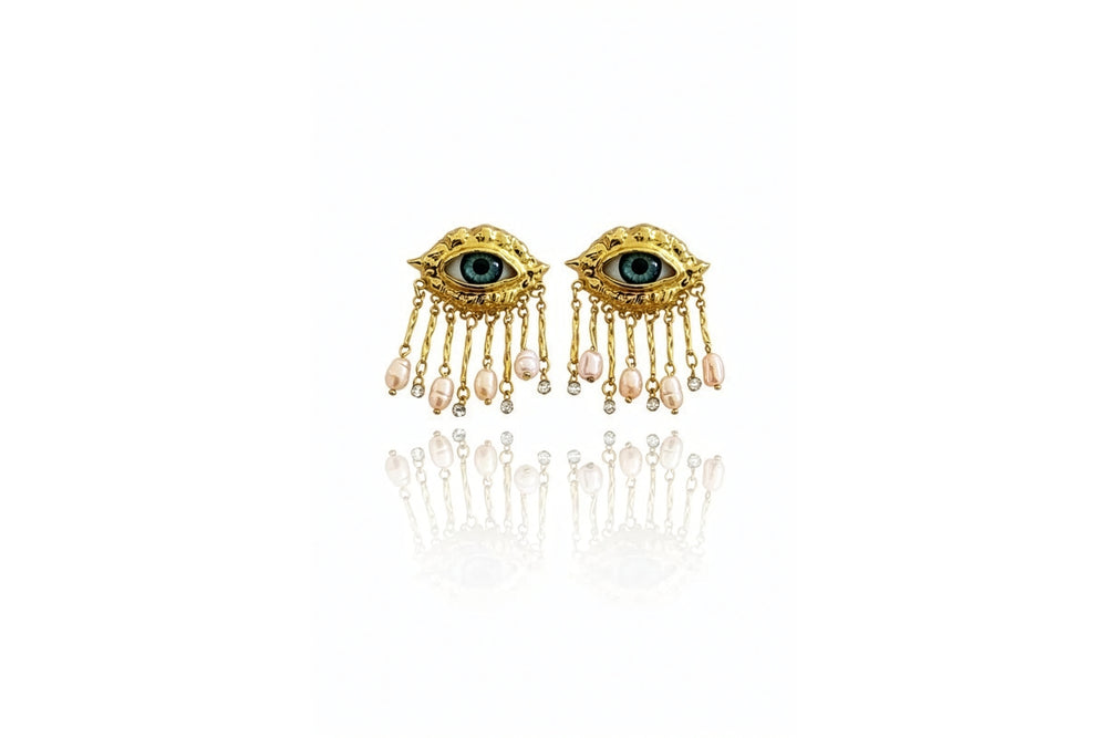 Eye Fringe Earrings