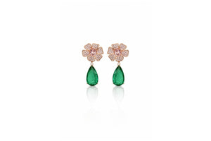 Emerald Blossom Drop Earrings
