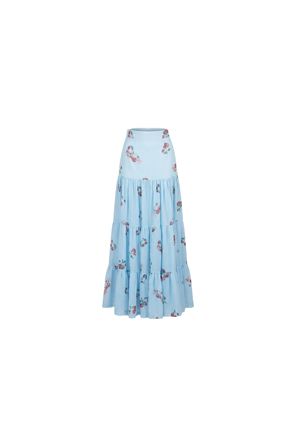 Cherry blue Tiered Maxi Skirt