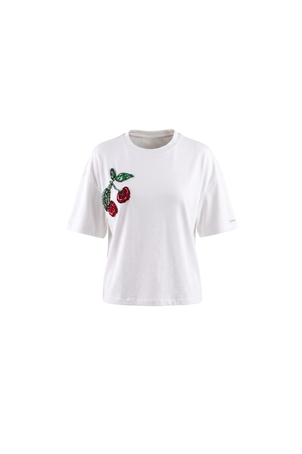Cherry Appliqué Cotton T-Shirt