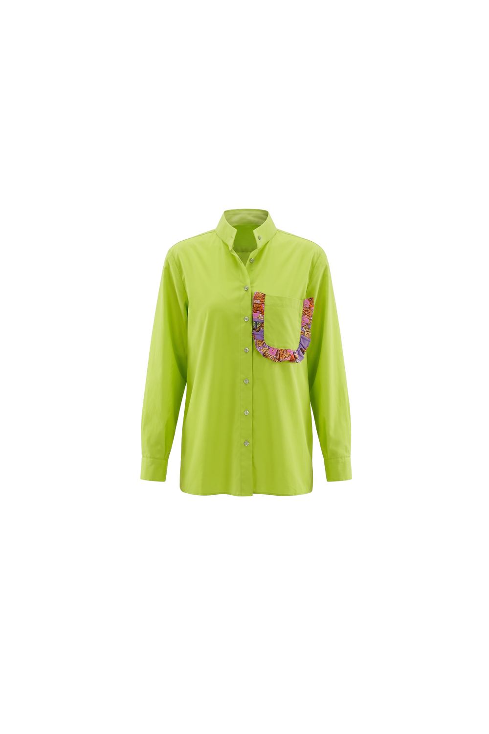 Ruffle Pocket Poplin Shirt