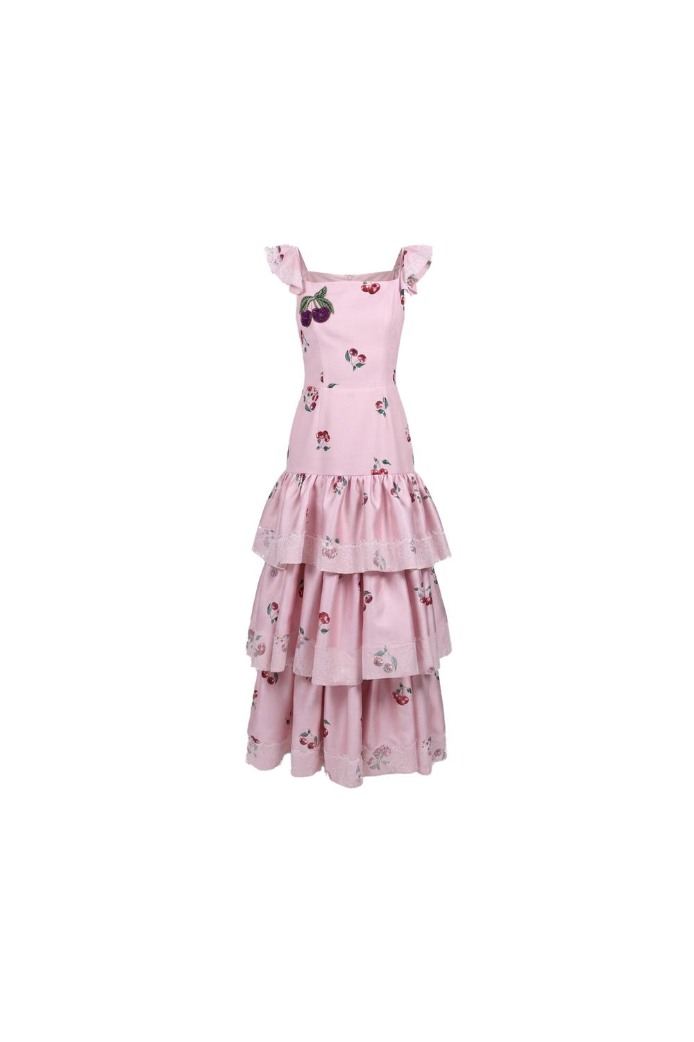 Cherry pink Tiered Maxi Dress