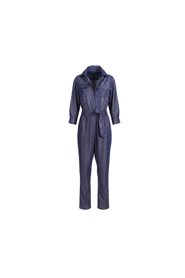 Light Denim Strass Jumpsuit