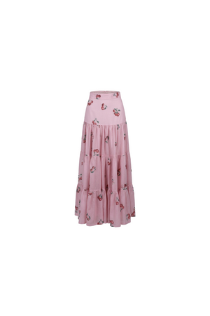 Cherry pink Tiered Skirt