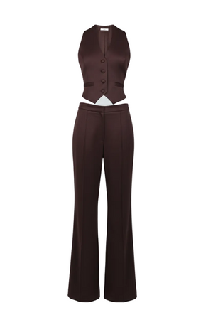 chocolate-brown pants