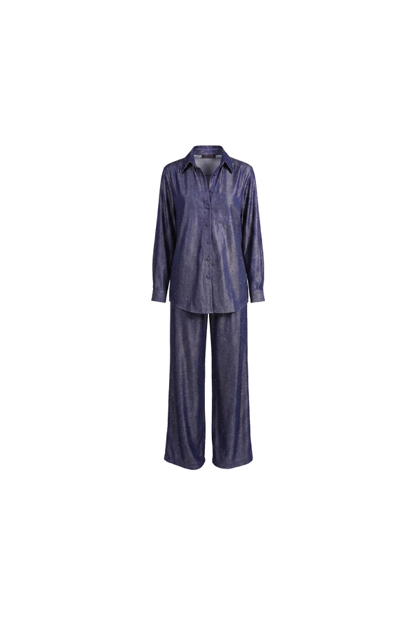 Light Denim Strass Set