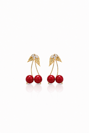 Double cherry light earrings