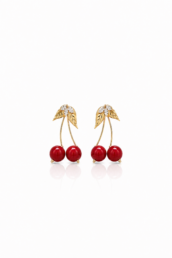 Double cherry light earrings