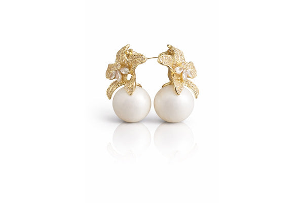 Pearl Blossom Drop Earrings