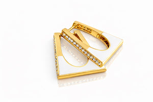 Geometric Crystal Frame Earrings