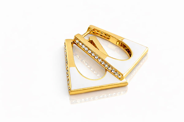 Geometric Crystal Frame Earrings