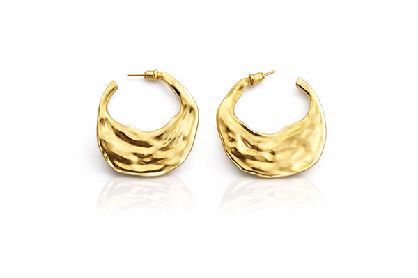 Molten Gold Hoop Earrings