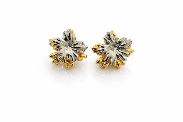 Two-Tone Bloom Stud Earrings