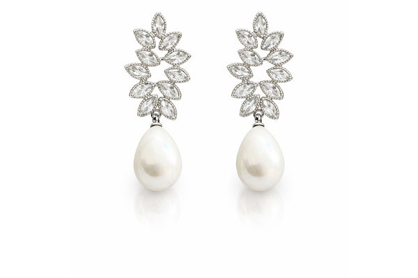 Crystal Pearl Drop Earrings