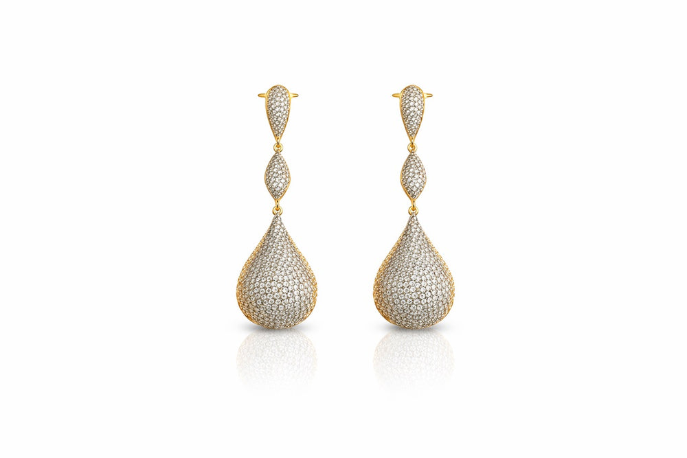 Pavé Teardrop Drop Earrings