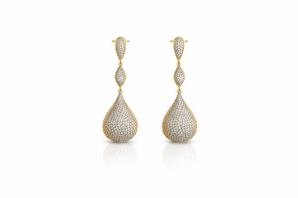Pavé Teardrop Drop Earrings