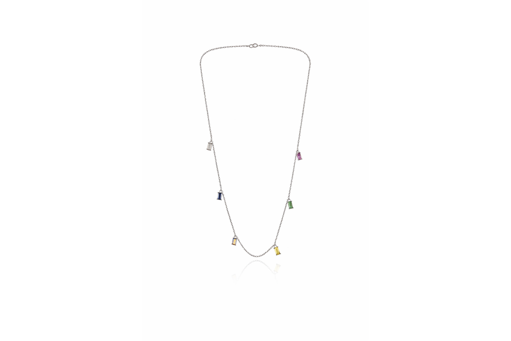 Multicolor Crystal Charm Necklace