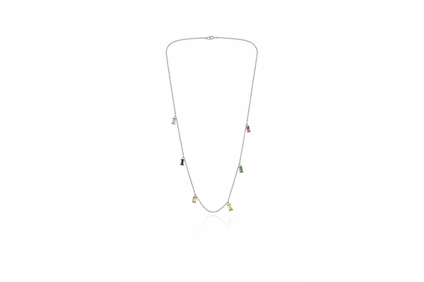 Multicolor Crystal Charm Necklace