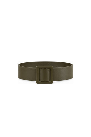 Noor Azhari wide olive leather belt