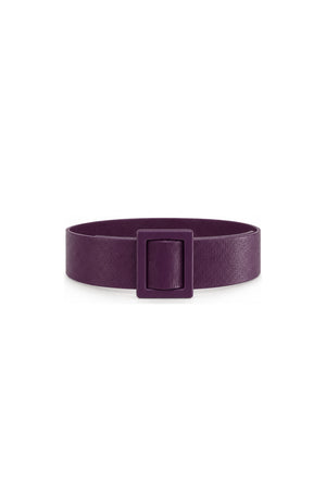 Noor Azhari wide plum leather belt