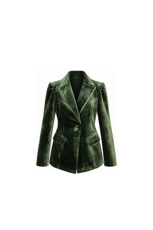 Emerald Green Velvet Blazer