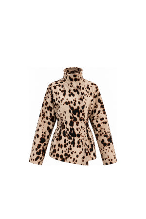 Leopard-Print Wrap Jacket