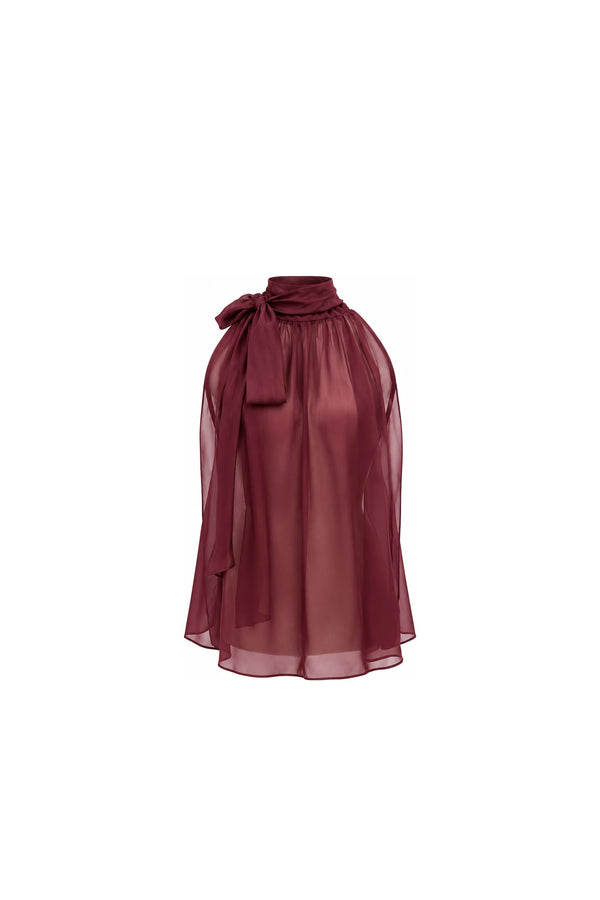 Burgundy Grace Halter Blouse