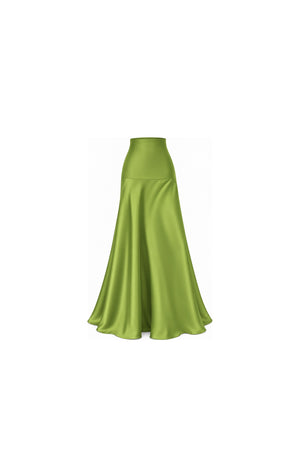 Lime Elegance Maxi Skirt