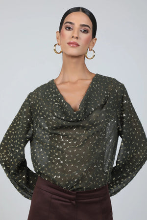 Lana Metallic Sheer Top