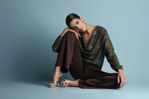 Lana Metallic Sheer Top