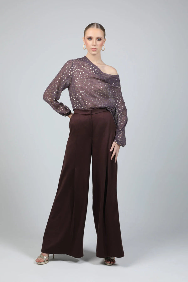 Lana Metallic Sheer Top