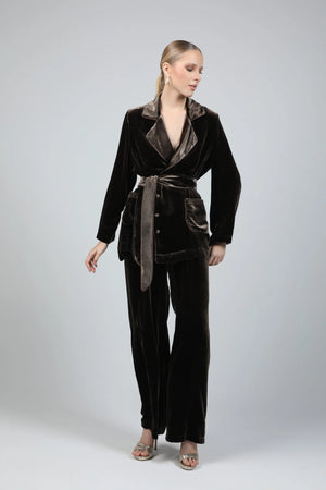 Wrap silk velvet set