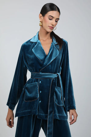 Wrap silk velvet set