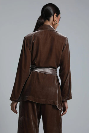 Wrap silk velvet set