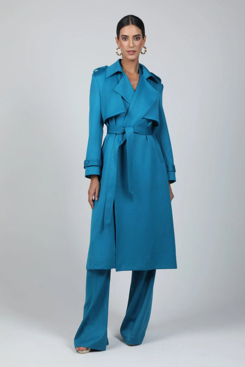 Joukh TEAL Trench Coat