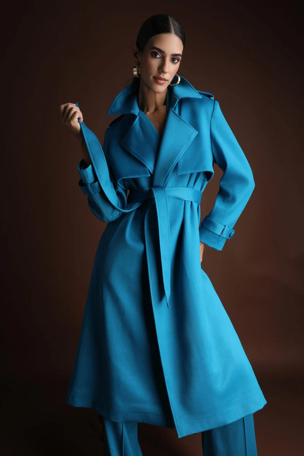 Joukh TEAL Trench Coat