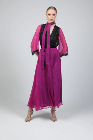 Sheer-Lace Maxi Dress