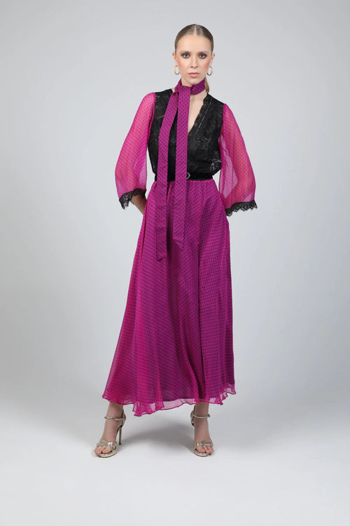 Sheer-Lace Maxi Dress