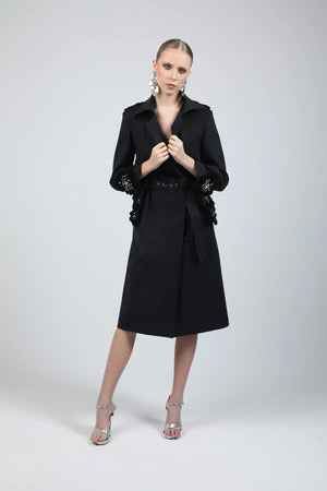 Noir Blossom Trench