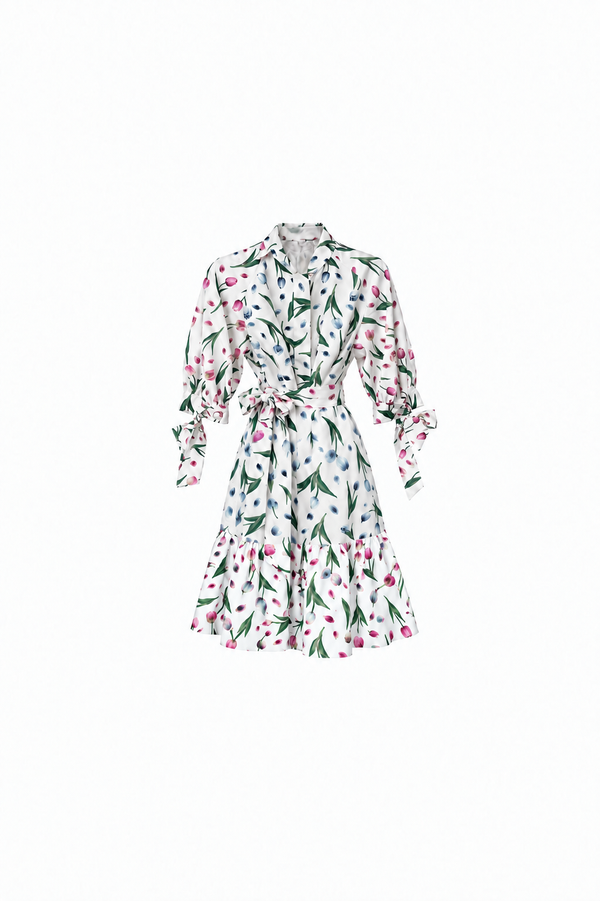 Dress tulip pink-blue