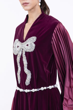 pearl drop silver belt