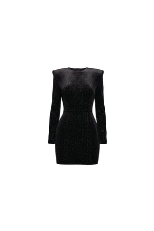 BELLA Black Velvet Mini-Dress