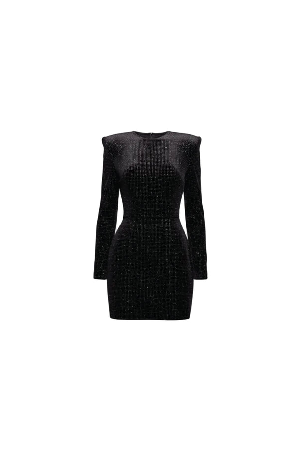BELLA Black Velvet Mini-Dress