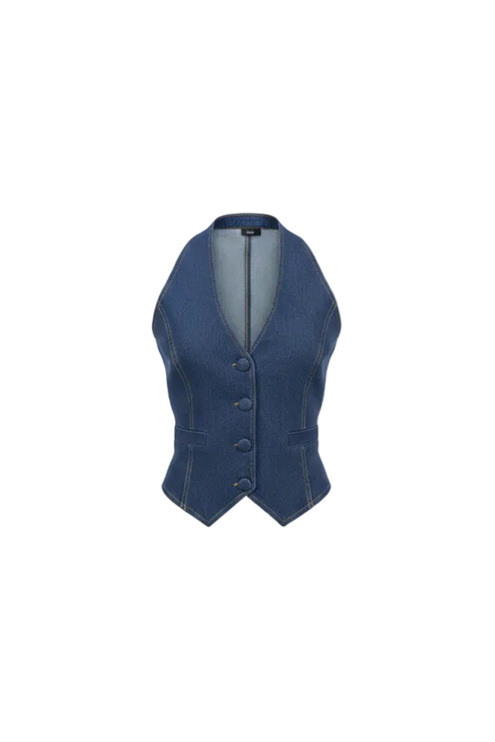 DENIM HALTER-NECK VEST