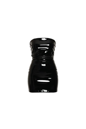 Black Latex Wet Look Dress