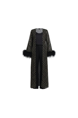 Black and Gold Embroidered Kimono