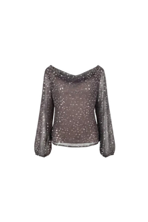 Lana Metallic Sheer Top