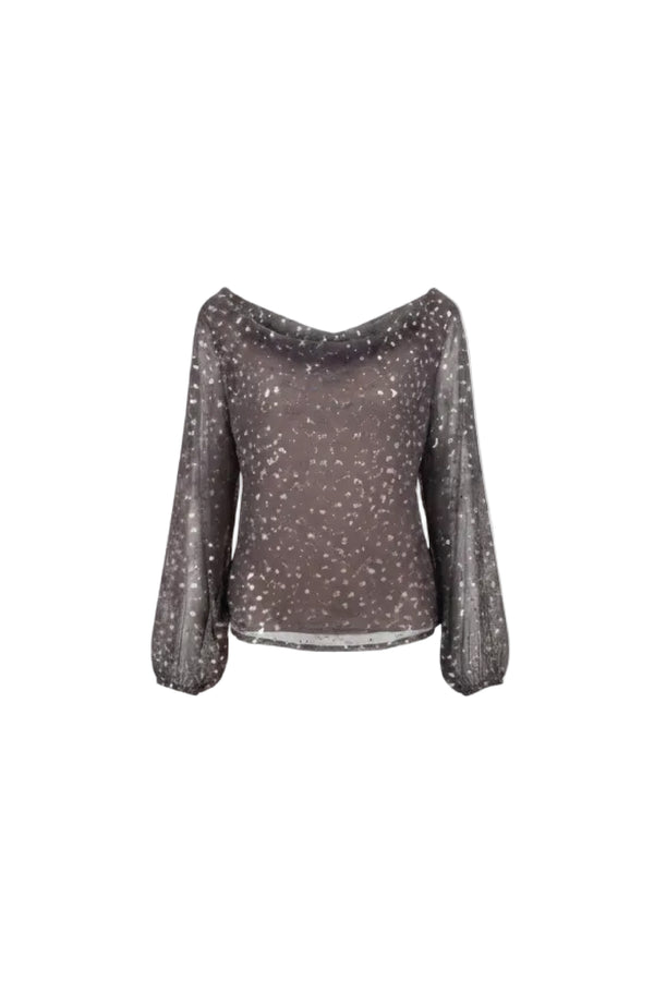 Lana Metallic Sheer Top