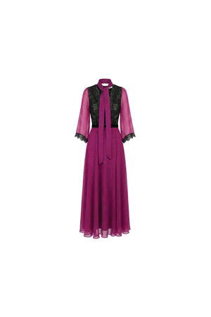 Sheer-Lace Maxi Dress