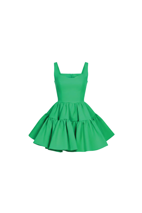 Green Rosa Ruffle Dress